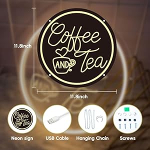   Coffee-Neon-SignCoffee-and-Tea-Neon-SignsDimmable-LED-Coffee-Bar-Hanging-Wall-Art-Sign-for-Coffee-StationTea-BarRestaurantsFarmhouseKitchen-Decoration118-118-inch-Neon