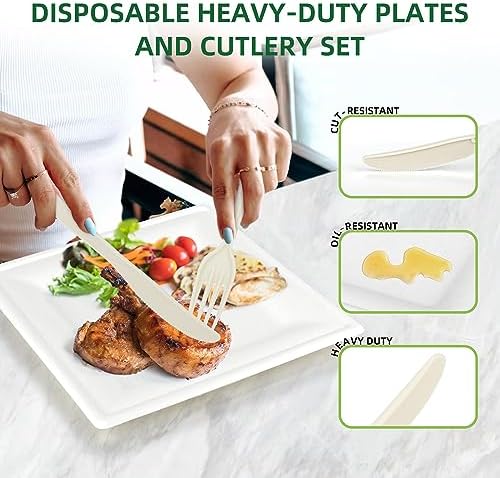 Eco-Friendly 300PC Compostable Plate Set for Parties