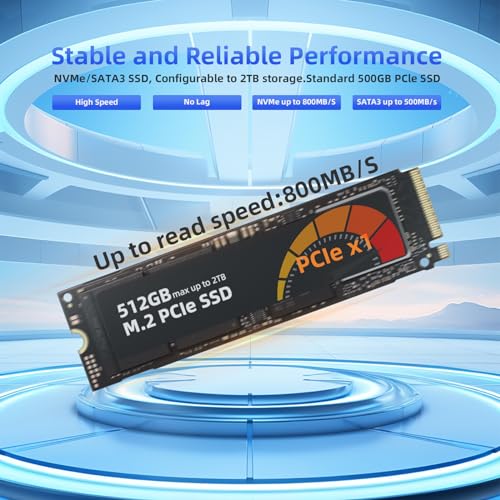 DreamQuest Mini PC Windows 11 Pro Intel N100 (bis zu 3,4 GHz) 16 GB RAM 512 GB SSD Micro Desktop Computer mit 4K HDMI, 2X Gigabit Ethernet/WiFi 5/BT4.2/USB3.2 für Business Office – Bild 5