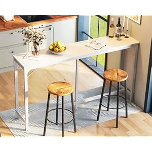 ODK 71 Inch Bar Table Bar Height Pub Table Counter Height Bar Table Rectangular High Top Kitchen Dining Counter Tables with Sturdy Legs Easy to Clean Top White