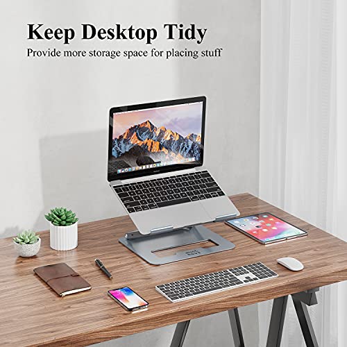 Minthouz Laptop Ständer, Winkel Einstellbar Notebook Ständer, Aluminium Faltbar Laptop Halterung Kompatibel mit MacBook Air Pro Dell XPS Lenovo HP Mehr 10"-17" Laptops – Bild 7