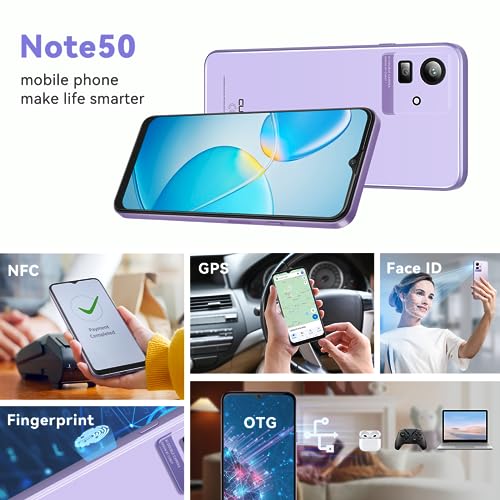 CUBOT NOTE 50 Android 13 Handy Günstig (2023) Octa-Core,16GB RAM/256GB ROM Smartphone Ohne Vertrag,4G Dual SIM Simlockfreie Handys,6,56" HD+ Display,5200mAh Akku,50MP Kamera,NFC/Fingerabdruck/OTG-Lila – Bild 7
