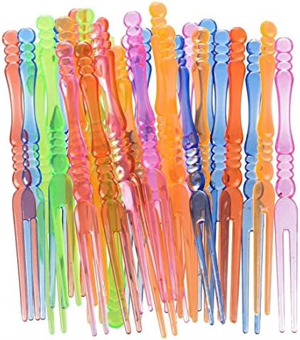 Comicfs - 300pcs Disposable Plastic Fruit Forks 4 Bistro Cocktail Tasting Set
