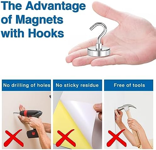 LOVIMAG Heavy Duty Magnetic Hooks 12 Pcs for Cruise and Home Use