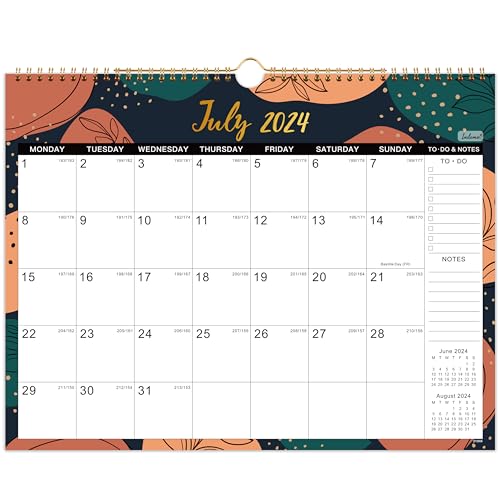 Calendar 2024-2025 - Wall Calendar 2024-2025, Calendar 2024-2025 from July 2024 - December 2025, Large Ruled Blocks Perfect for Planning and Organizing for Home or Office, 37.6 x 29 cm