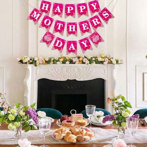 toututu Happy Mothers Day Banner, Mothers Day Decorations for Party, Mother's Day Decoration Banners Backdrop suit for home or outdoor Decor, Happy Mother's Day Banners Background Party supplies - Image 6