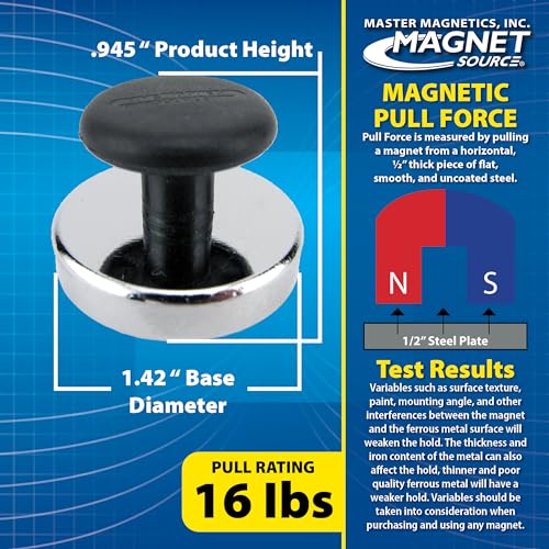 Strong Magnetic Hook with Knob - 16LB Pull Power