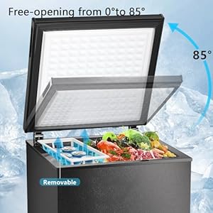   RWFLAME-Chest-Freezer-35-Cubic-Feet-with-2-Removable-Baskets-and-Defrost-Water-Drain-Deep-Freezer-Adjustable-Temperature-Energy-Saving-Top-Open-Door-Compact-Freezer-35-Cubic-Feet-Black