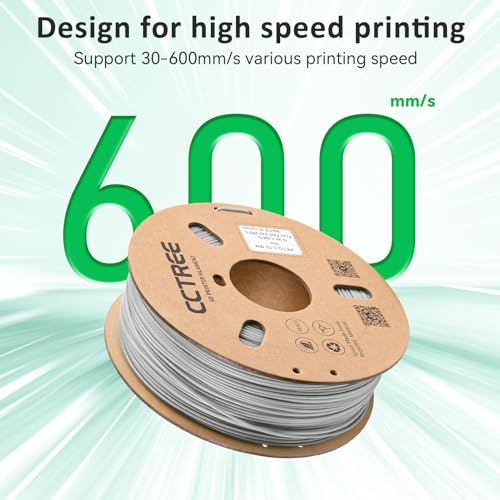 CCTREE PETG 3D Drucker Filament 1,75 mm, Ausgezeichnete Zähigkeit, Maßgenauigkeit +/- 0.03mm, 1kg Spule (2.2lbs), für most FDM 3D Drucker, Grau – Bild 4