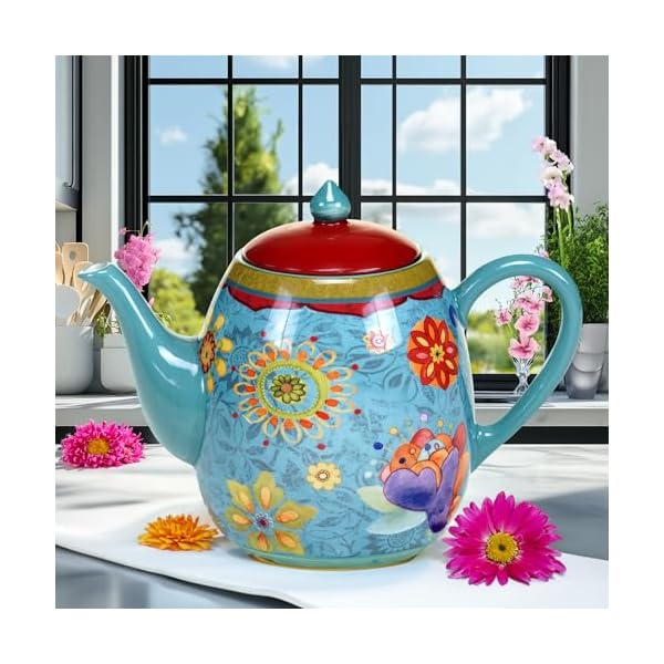   Certified-International-Tea-Pot-Ceramic-Blue-Tunisian-Sunset-Collection-40-Ounces