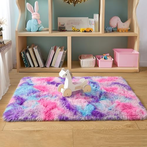 Tepook Soft Rainbow Rug for Girls Room