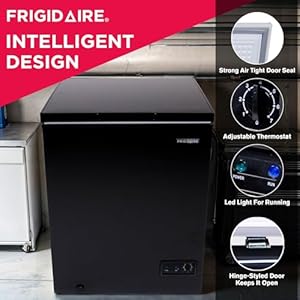   Frigidaire-EFRF5003-BLACK-Chest-Deep-Freezer-GARAGE-READY-50-Capacity-Black-Adjustable-Thermostat-Removable-Vinyl-Coated-Wire-Basket-Easy-Defrost-Drain-5-cu-ft
