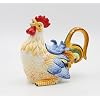 Fine Ceramic Hand Painted Rooster Teapot 8 12 L
