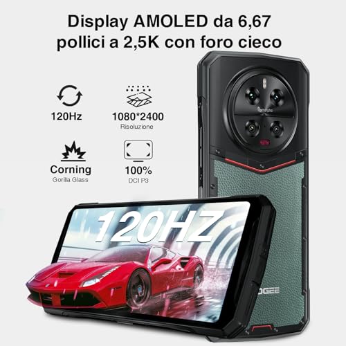 DOOGEE DK10 5G (2024) Rugged Smartphone 32GB+512GB/2TB, Dimensity 8020, 5150mAh 120W Schnellladung, 6,67 Zoll AMOLED 120Hz, unzerstörbares Telefon, 50MP+64MP+16MP, IP68/69K/Dual SIM/NFC/OTG/GPS Grün – Bild 6