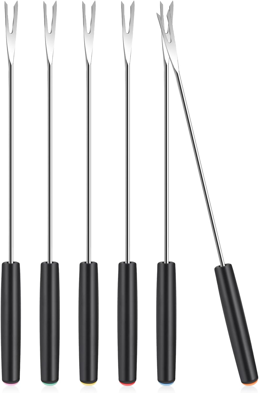 Mozeat Lens 6-Piece Stainless Steel Fondue Forks Heat-Resistant Handle