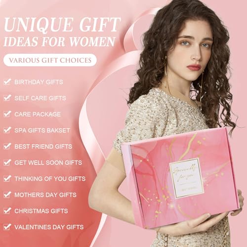 Birthday Gifts for Women Self Care Gifts Get Well Soon Gifts, Rose Relaxing Spa Gifts Basket Care Package, Luxury Flannel Blanket, Thanksgiving Christmas Gifts for Mom Her Grandma Friend Sister Wife - Image 4