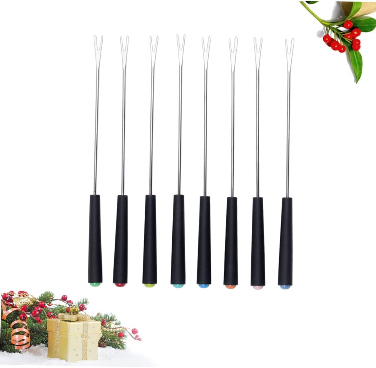 Stainless Steel Cheese Forks with Plastic Handle for Fondue Picnic Camping