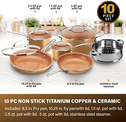 Gotham Steel 10-Piece Kitchen Set with Non-Stick Titanium Ceramic Coating