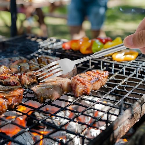 2Pcs Adjustable Telescopic Dinner Forks for BBQ and Kitchen Use