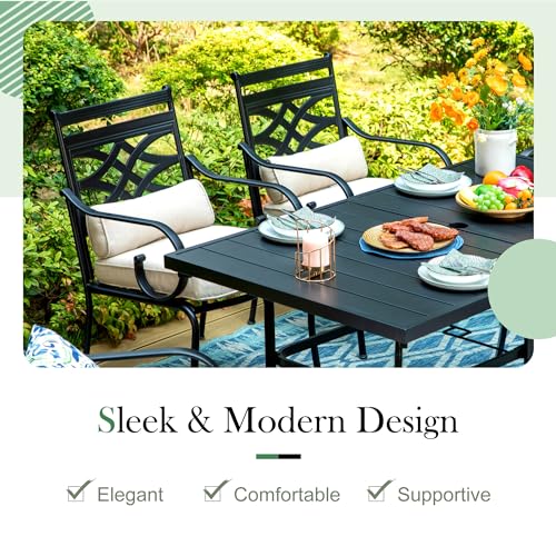 Sophiaandwilliamoutdoorpatiodiningsetfor6outdoortableandchairsremovableseatcushions4fixedchairs2swivelpatiodiningchairs59blackpatiodiningtable Urban Country Home Decor Sophia and william outdoor patio dining set for 6 outdoor table and chairs removable seat cushions 4 fixed chairs 2 swivel patio dining chairs 59 black patio dining table urban country home decor
