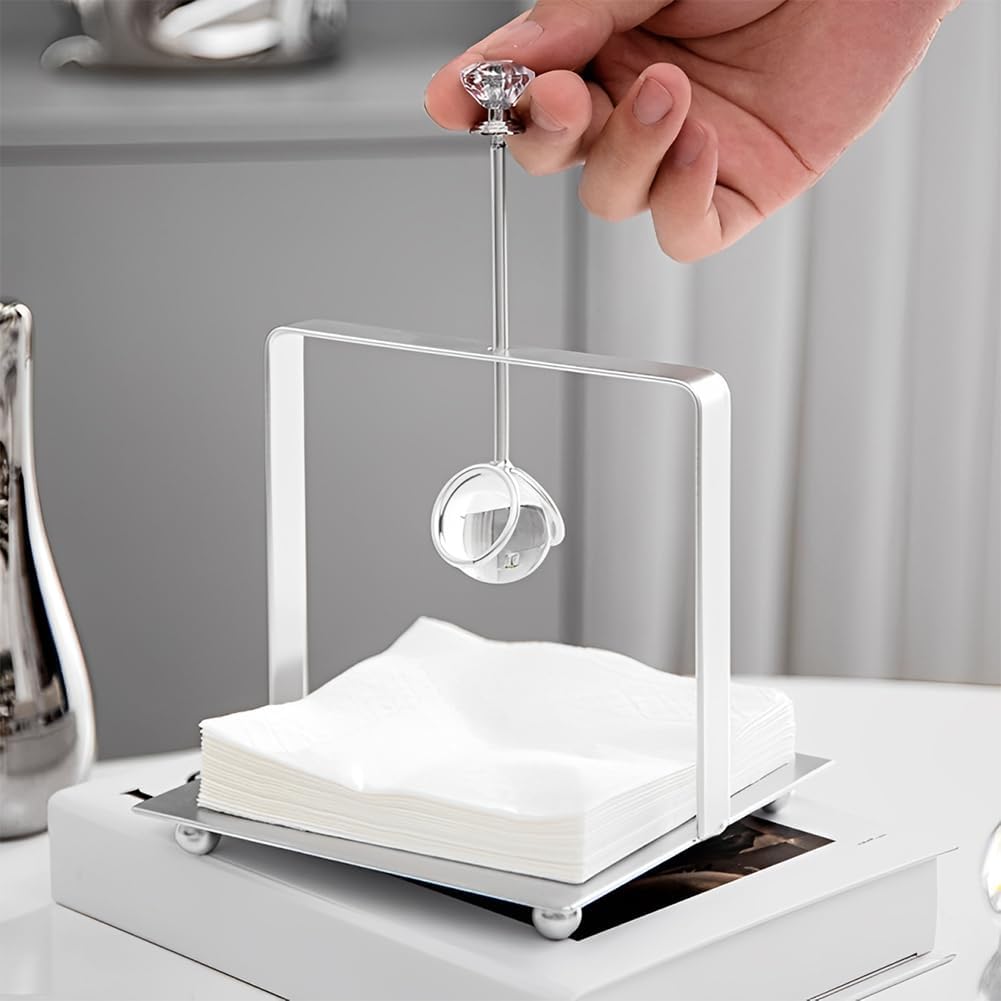 Perfect for Desktop Tabletop Square Metal Napkin Holder