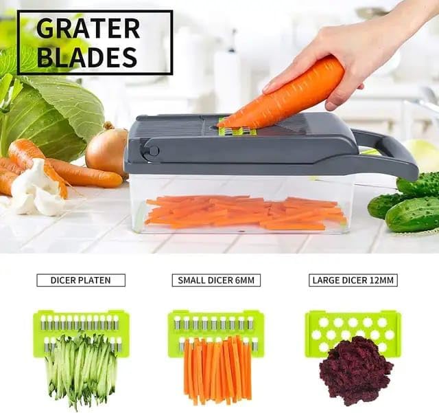 16-in-1 Vegetable Chopper with Container Pro-Performance Multifunctional Veggie Slicer
