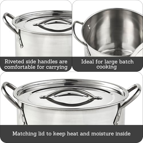 16-Quart Stainless Steel Stock Pot with Lid Silver