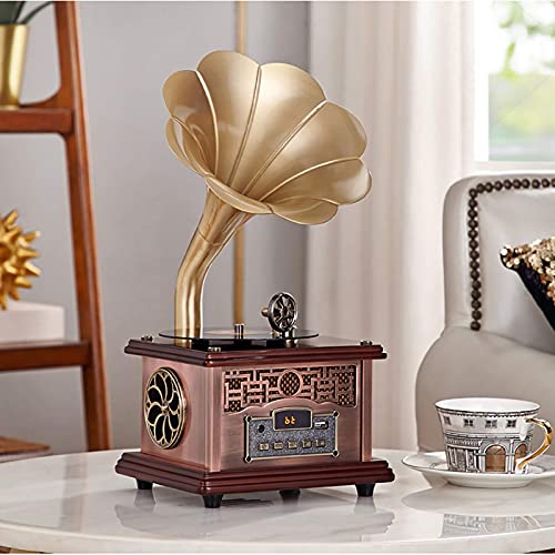 YTGDBDG Tourne-Disque, Tourne-Disque rétro, avec Haut-parleurs sans Fil, phonographe en Bois Vintage pour décoration de Bureau/Maison, Tyran Local doré - Les Beatles, Paul McCartney, John Lennon, RIngo Starr, George Harrison YTGDBDG Tourne-Disque, Tourne-Disque rétro, avec Haut-parleurs sans Fil, phonographe en Bois Vintage pour décoration de Bureau/Maison, Tyran Local doré