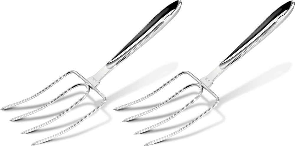 Sturdy Turkey Forks 1810 Stainless SteelERGONOMIC Kitchen Hacks Silver