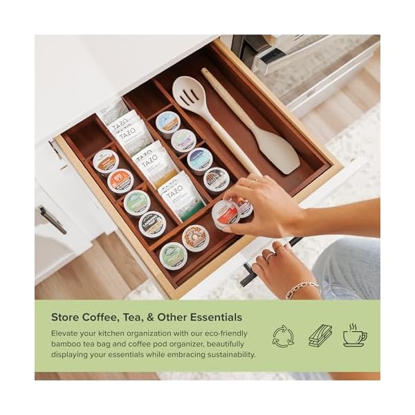   Acacia-Tea-Bag-and-Coffee-Pod-Kitchen-Drawer-Organizer-Expandable-97-to-17-Inches-10-Storage-Compartments-Adjustable-Wall-Inserts-Non-Slip-Feet-Food-Safe-Finish