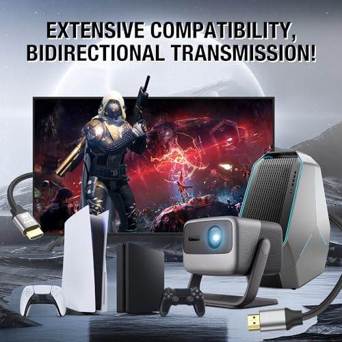 grofyllaa 4K Hdmi Kabel 30M, High Speed Hdmi 2.0 Kabel 4K@60Hz 2K@120Hz, vergoldeter Stecker 3D ARC HDCP 2.2 &2.3 für HDTV/Blu Ray Wiedergabe/Projektoren/Laptops/PS4/PS5(Silber) – Bild 6