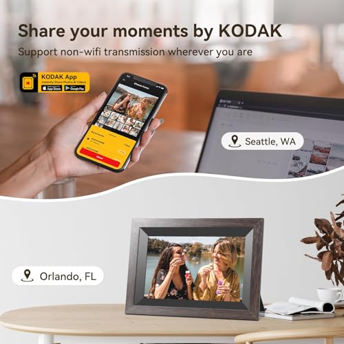 KODAK 10.1 Inch WiFi Digital Picture Frame with 32GB Storage, Electronic Smart Digital Photo Frame 1280x800 IPS Touch Screen, Auto-Rotate, Share Moments Instantly Gifts for Women Mothers Day Christmas - Image 7