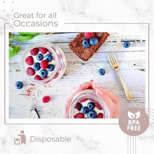 Exquisite Mini Gold Disposable Dessert Forks - Pack of 100