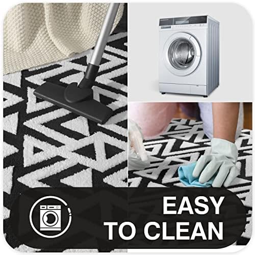 Ompaa Ultra Soft Geometric Rug 4x6 Black
