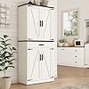   72-Tall-Farmhouse-Kitchen-Pantry-Cabinet-with-Drawer-Rustic-Wood-Cupboard-Storage-Cabinet-wOrganizer-and-4-Barn-Doors-Storage-Cabinet-for-Kitchen-Dining-Room-Living-Room-Rustic-White