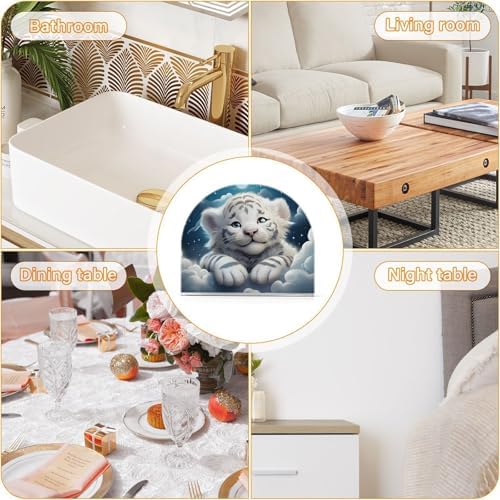 Stylish Tiger Napkin Holder 2pc Compact 41x49x197in