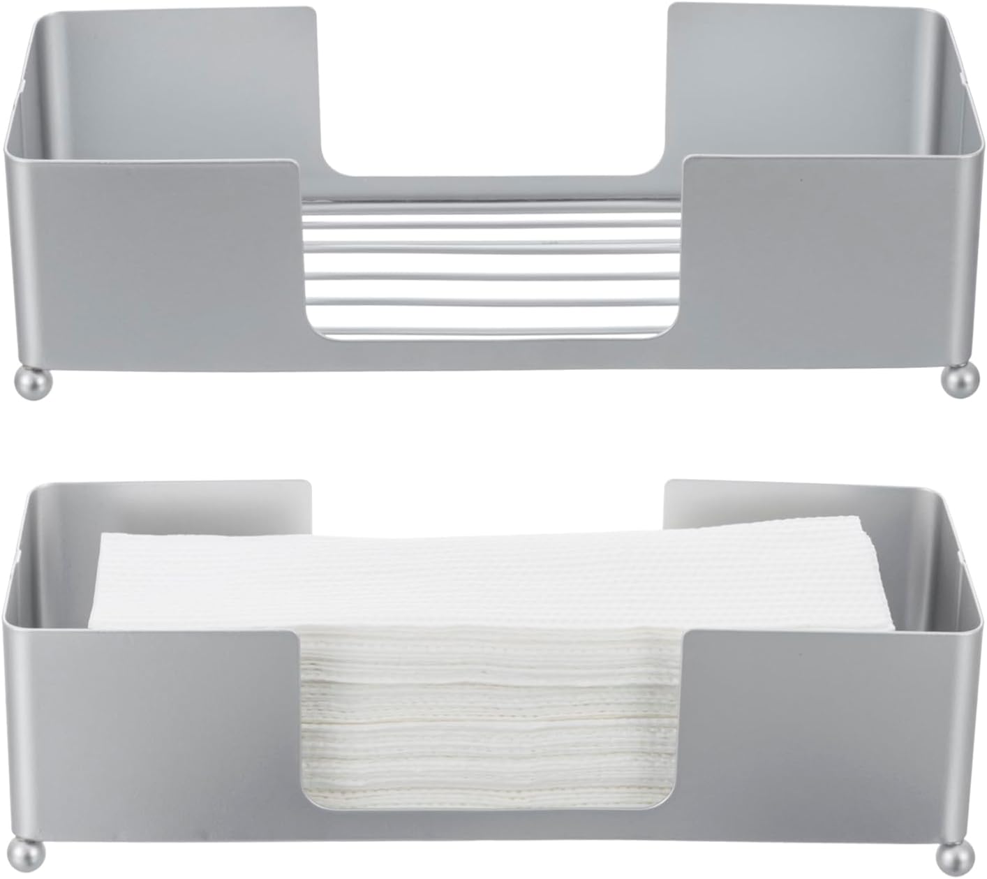 FOLDABLE METAL TABLETOP PAPER TOWEL DISPOSER TRAY