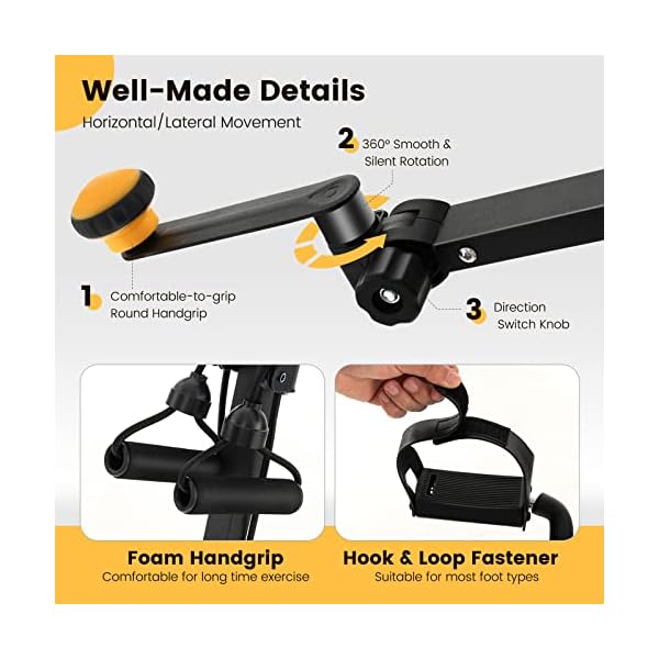 GYMAX Pedal Exerciser for Seniors, Hand Arm Leg and Knee Pedal Exercise Bike with Adjustable Handgrip, Resistance and Height for Total Body, Home Folding Adjustable Rehab Fitness Equipment for Elderly - Image 4