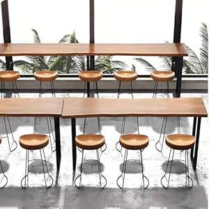 Wooden Bar Table Narrow Rectangular Pub Counter Table with High Top for Bistro Window Areas Dinning Table Coffee Shop Small Spaces Amber 472415754134 in