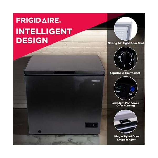 Frigidaire efrf70136com chest deep freezer 7 cu ft capacity granita rugged design adjustable thermostat removable vinyl coated wire basket easy defrost drain  urban country home decor
