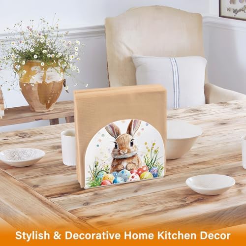 ALAZA Rabbit-Bunny Easter-Themed Napkin Holder 2-Pack