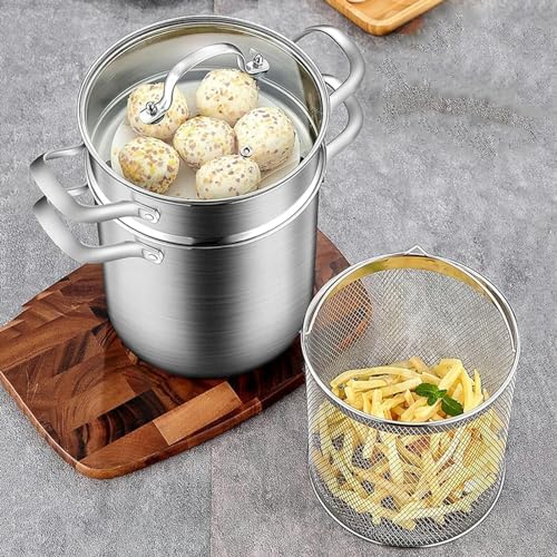 Stainless Steel Pasta Pot with Glass Lid Set
