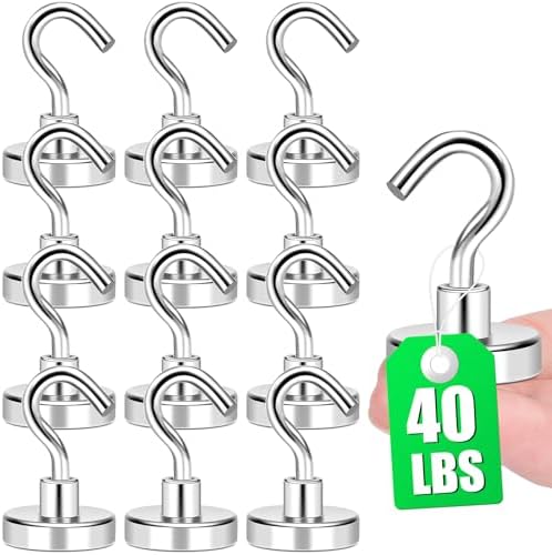 MIKEDE Magnetic Hooks 40lbs for Refrigerators