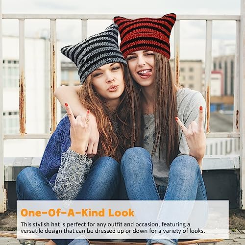 Warm Knit Beanie Women - Soft Cozy Cat Ears StructureReact styling