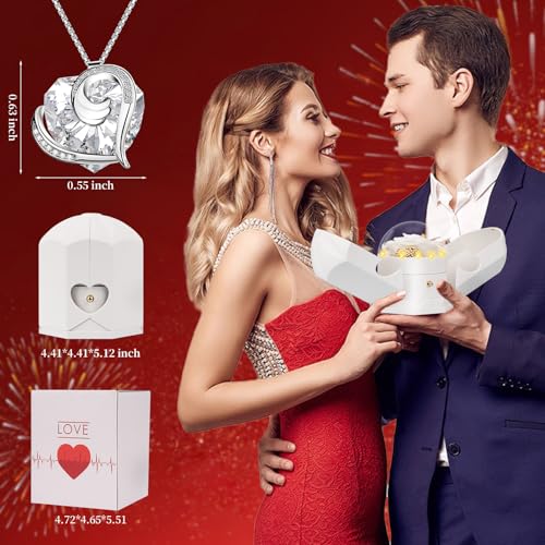 BNWXOY Preserved Real White Rose with Necklace Forever Flowers Rose Birthday Gifts for Women Her Mom Wife Girlfriend Grandma on Valentine Mothers Day Sweetest Day Christmas Anniversary Romantic-White - Image 5