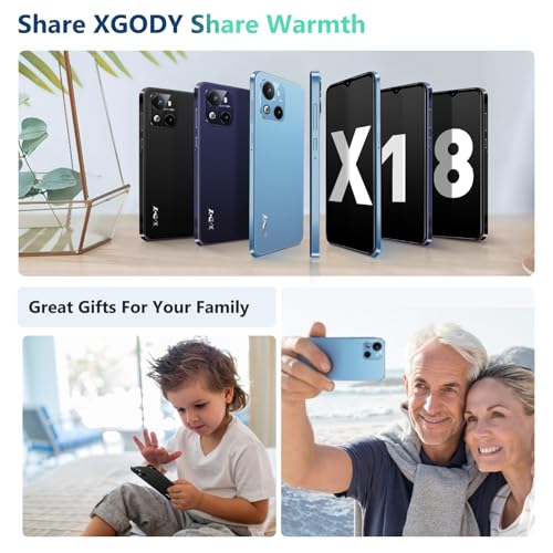 Xgody X18 Handys, Smartphone 6,3 Zoll IPS Bildschirm, 4G Android 10 OS Dual SIM Billiges Telefon, Quad Core 2GB+16GB, 8MP+5MP Kamera, 4000mAh Akku, GPS Face ID Smart Phone(Far Peak Blue) – Bild 8