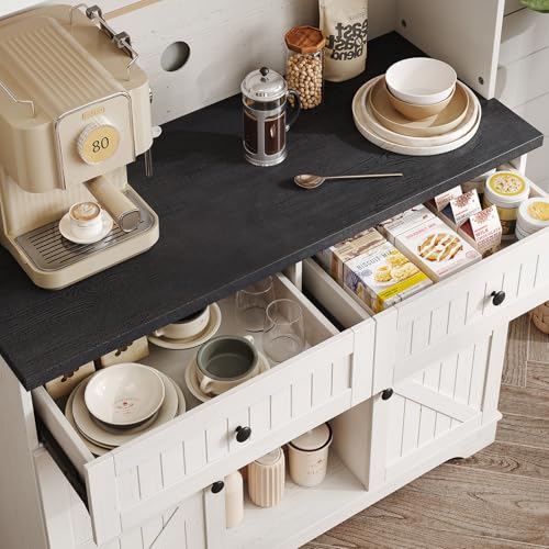 71-Kitchen-Pantry-Cabinet-with-2-Drawers-3-Wine-Racks-Farmhouse-Storage-Cabinet-with-Adjustable-Shelves-Kitchen-Hutch-Cabinet-with-Microwave-Stand-for-Dining-Room-Living-Room-Off-White 71 Kitchen Pantry Cabinet with 2 Drawers 3 Wine Racks Farmhouse Storage Cabinet with Adjustable Shelves Kitchen Hutch Cabinet with Microwave Stand for Dining Room Living Room Off White