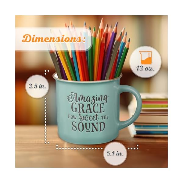   Christian-Art-Gifts-Mint-Green-Camp-Style-Ceramic-Coffee-Mug--13-oz-Microwave-and-Dishwasher-Safe-Novelty-Drinkware-Inspirational-Scripture-Coffee-and-Tea-Mug-with-Worship-Hymn-Song-Amazing-Grace