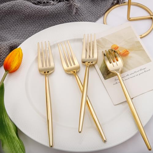 Luxury Gold Plastic Fork Set - 90 Pieces for PartiesWeddingDinners