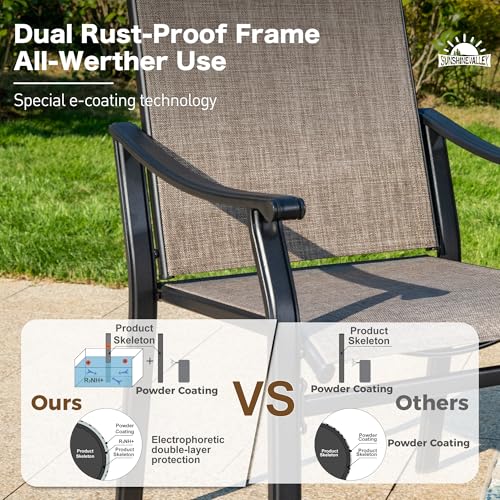 Patio-Dining-Sets-for-4-5-Piece-Patio-Table-and-Chairs-Set-of-4-Outdoor-Dining-Set-with-Round-Patio-Table-4-Textilene-Chairs-Outdoor-Table-and-Chairs-Set-for-Garden-Backyard-Deck Patio Dining Sets for 4 5 Piece Patio Table and Chairs Set of 4 Outdoor Dining Set with Round Patio Table 4 Textilene Chairs Outdoor Table and Chairs Set for Garden Backyard Deck